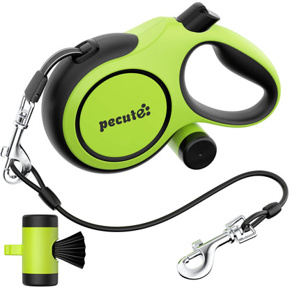 8m/26ft Dog Lead Retractable Dog Leash with Poo Bag Holder