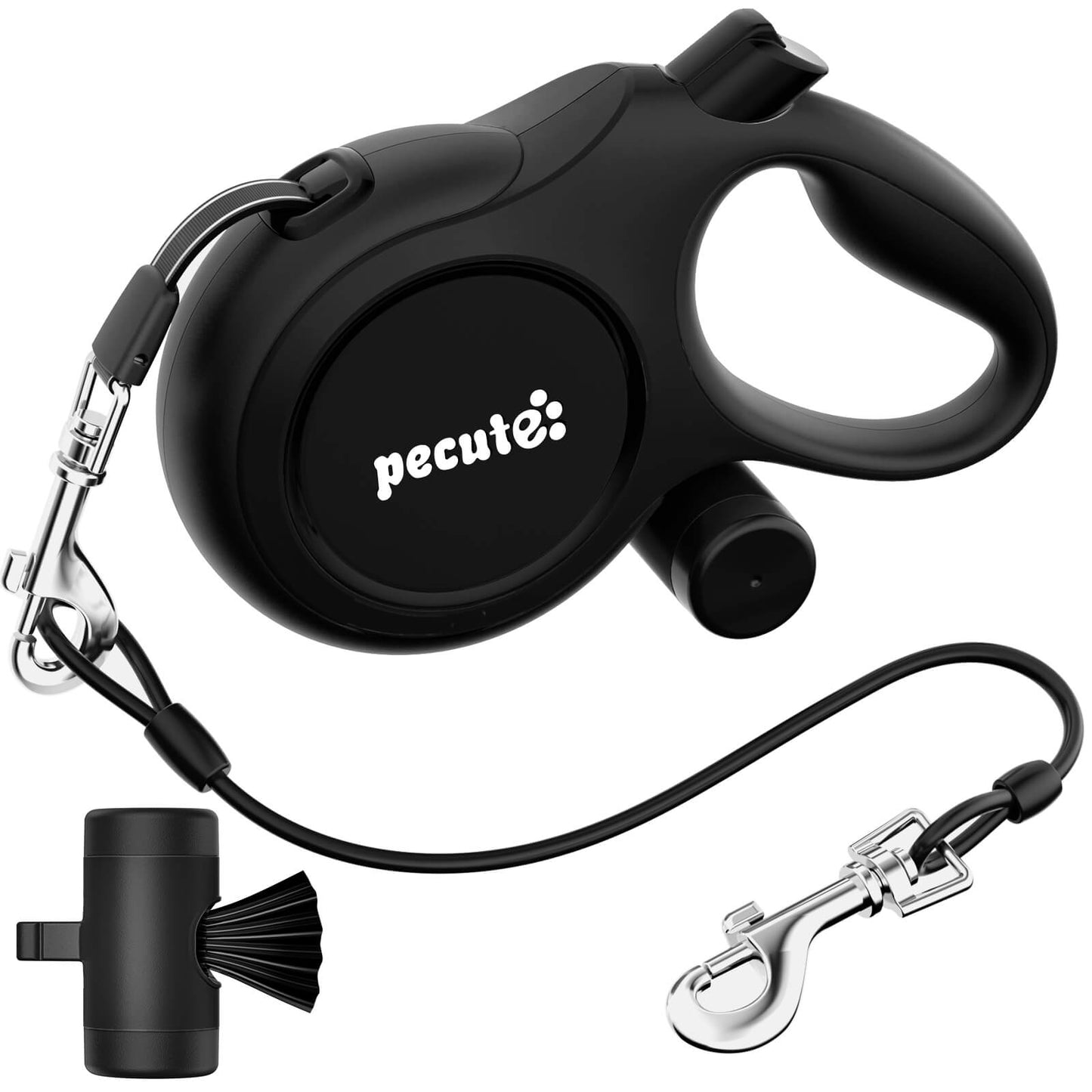 8m/26ft Dog Lead Retractable Dog Leash with Poo Bag Holder