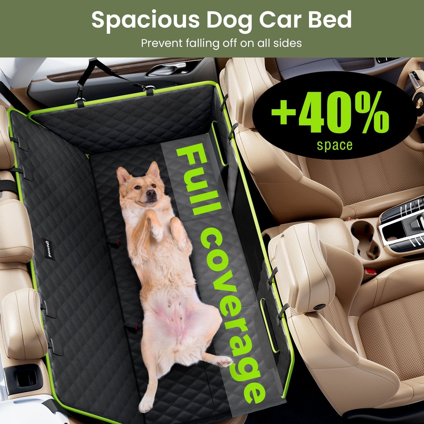 2025 Upgrade Dog Car Seat Cover&Extender&Barriers 3 in 1 Up to 150kg