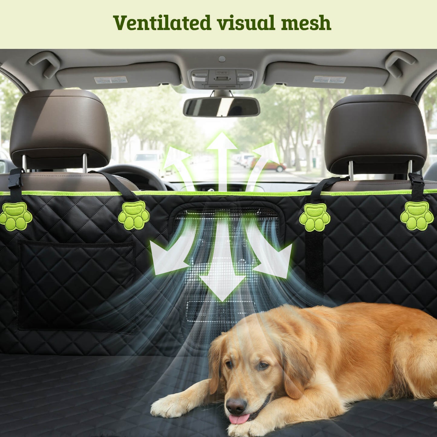 2-in-1 Dog Car Seat Cover for Back Seat Transform to Passenger Mode