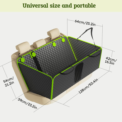 2-in-1 Dog Car Seat Cover for Back Seat Transform to Passenger Mode