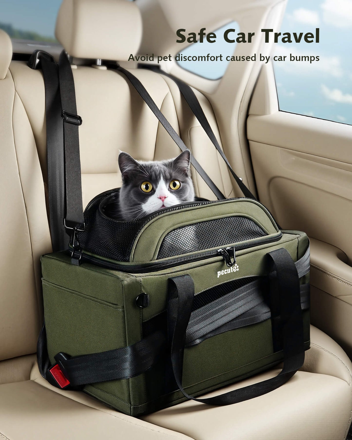 Airline Approved Expandable Pet Carrier Dog Cat Carrier with Leakproof Pee Pad