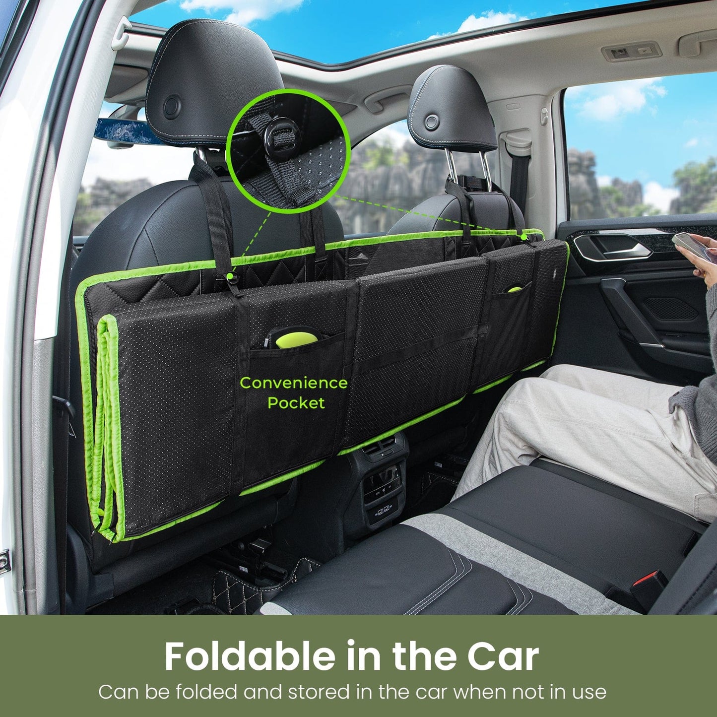2025 Upgrade Dog Car Seat Cover&Extender&Barriers 3 in 1 Up to 150kg