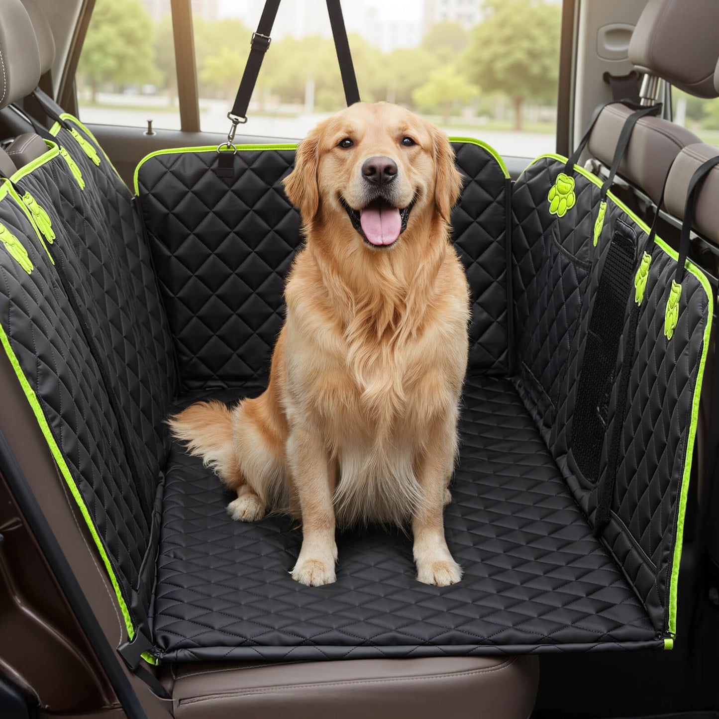 2-in-1 Dog Car Seat Cover for Back Seat Transform to Passenger Mode