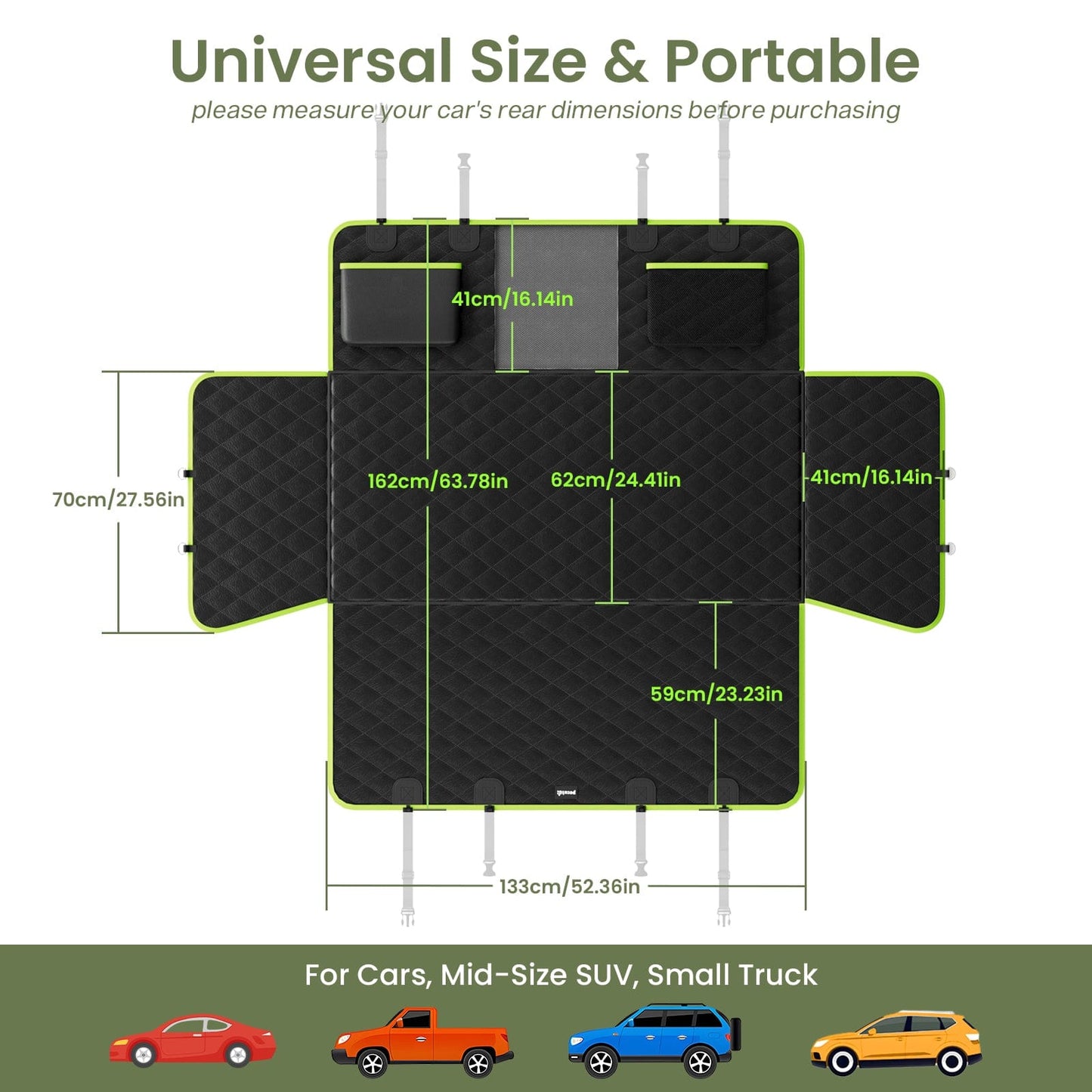 2025 Upgrade Dog Car Seat Cover&Extender&Barriers 3 in 1 Up to 150kg