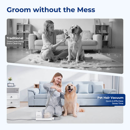 4-in-1 Pet Grooming Vacuum Kit with Clipper Brush