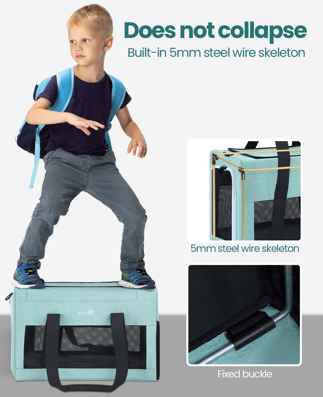 Airline Approved Cat Carrier Handbag Extra Stable Built-in Frame