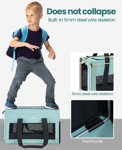 Airline Approved Cat Carrier Handbag Extra Stable Built-in Frame