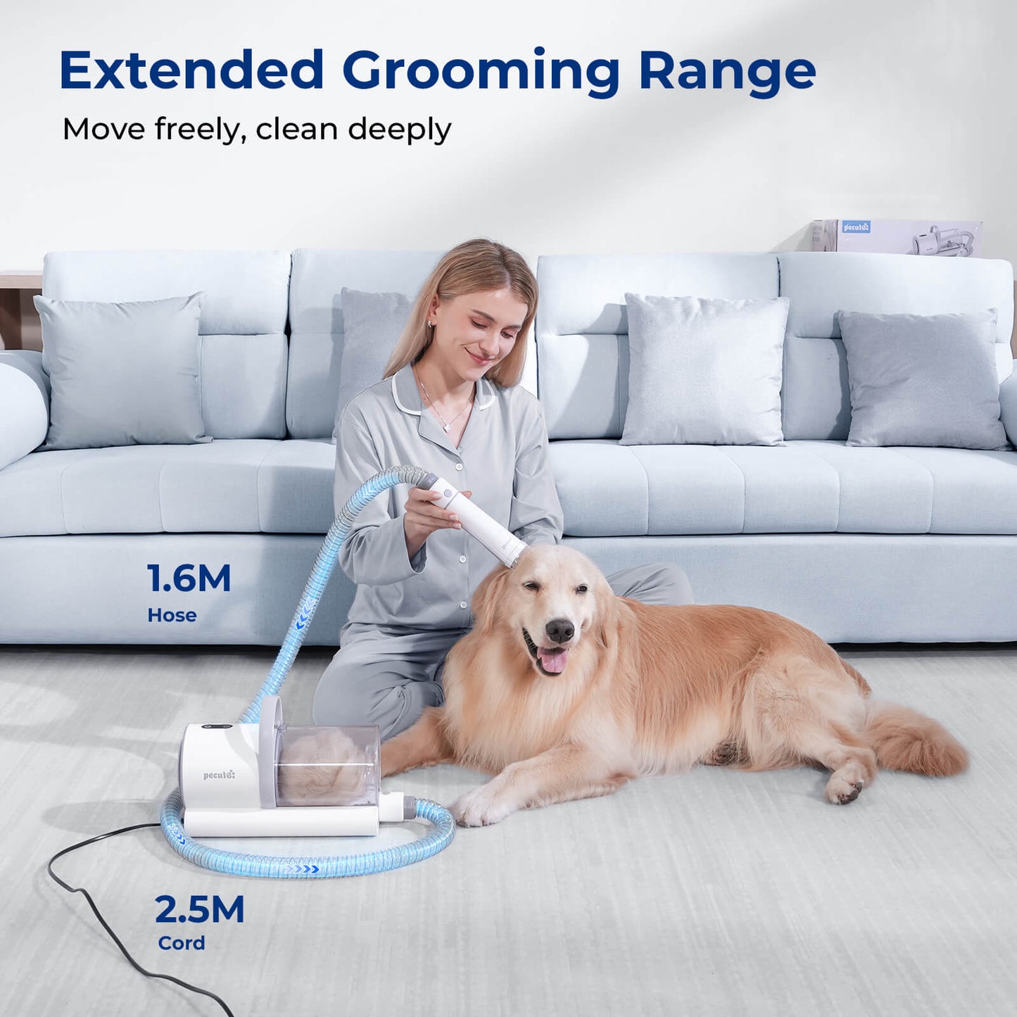 4-in-1 Pet Grooming Vacuum Kit with Clipper Brush