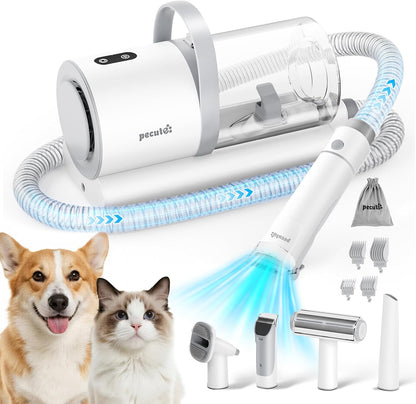 4-in-1 Pet Grooming Vacuum Kit with Clipper Brush