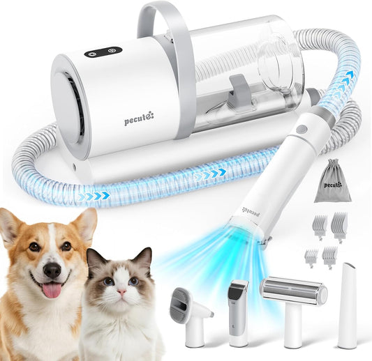 4-in-1 Pet Grooming Vacuum Kit with Clipper Brush