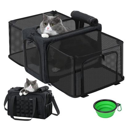 Airline Approved Cat Carrier Expandable Pet Carrier up to 5kg/12lbs