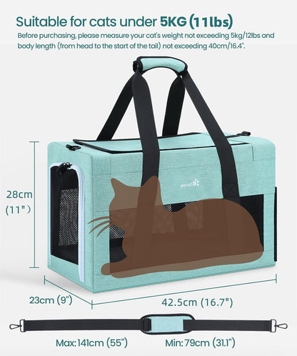 Airline Approved Cat Carrier Handbag Extra Stable Built-in Frame