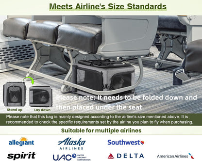 Airline Approved Cat Carrier Expandable Pet Carrier up to 5kg/12lbs