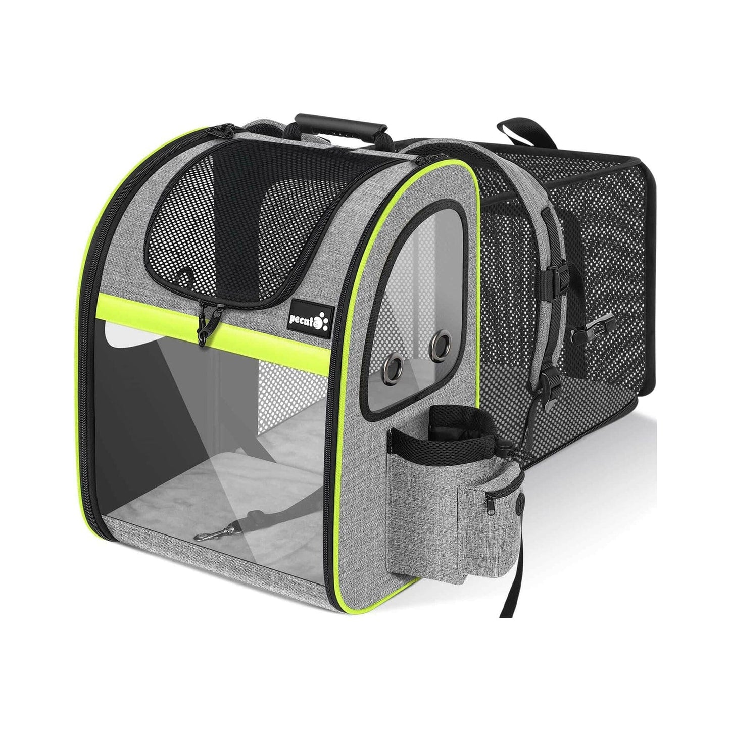 Portable Breathable Rucksack Expandable Cat Carrier Dog Backpack（Grey）