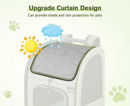 Pet Carrier Backpack Expandable Portable with Curtain