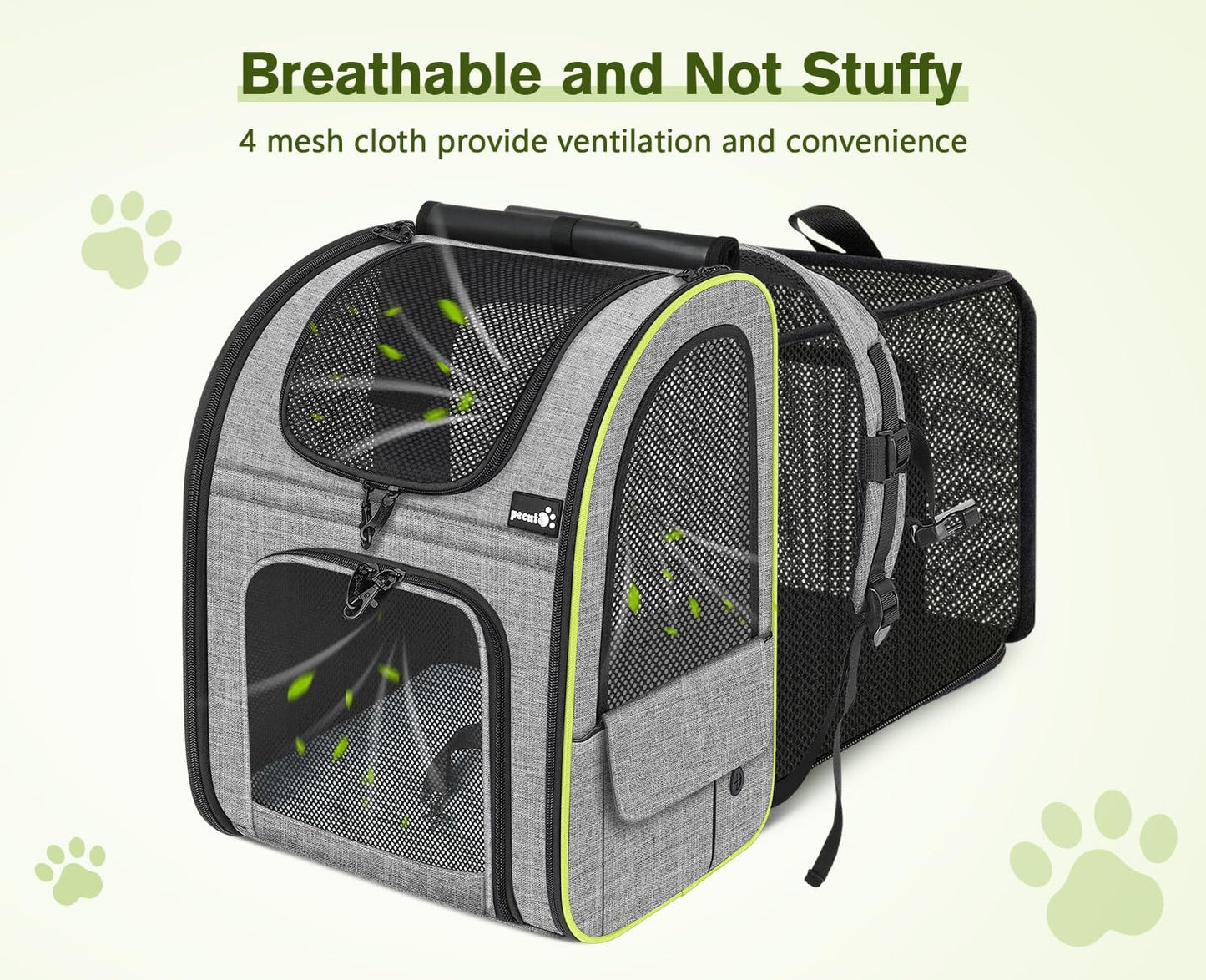 Pet Carrier Backpack Expandable Portable with Curtain