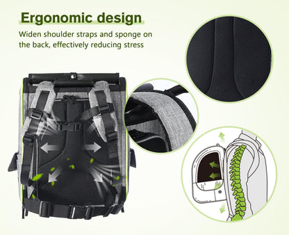 Pet Carrier Backpack Expandable Portable with Curtain