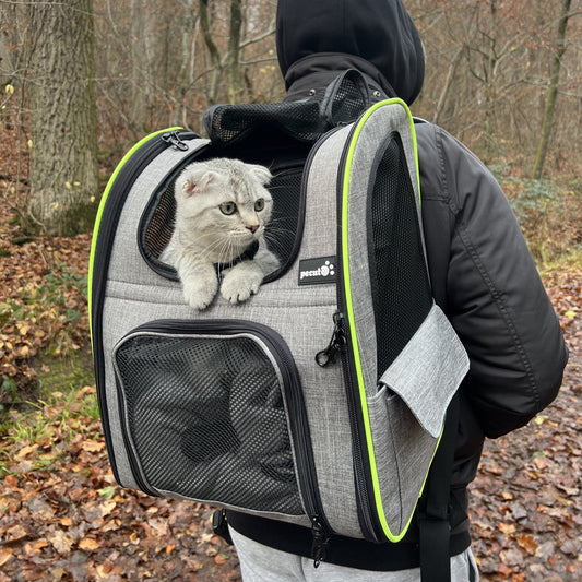 Cat Carrier Dog Backpack Expandable (Grey) - As Seen on TV