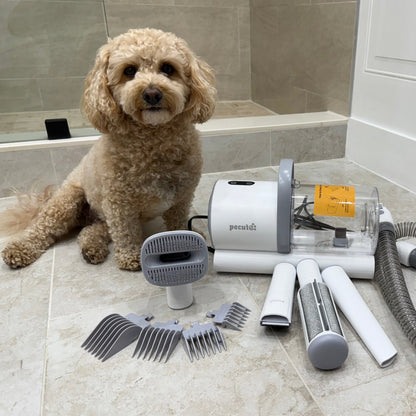 4-in-1 Pet Grooming Vacuum Kit with Clipper Brush