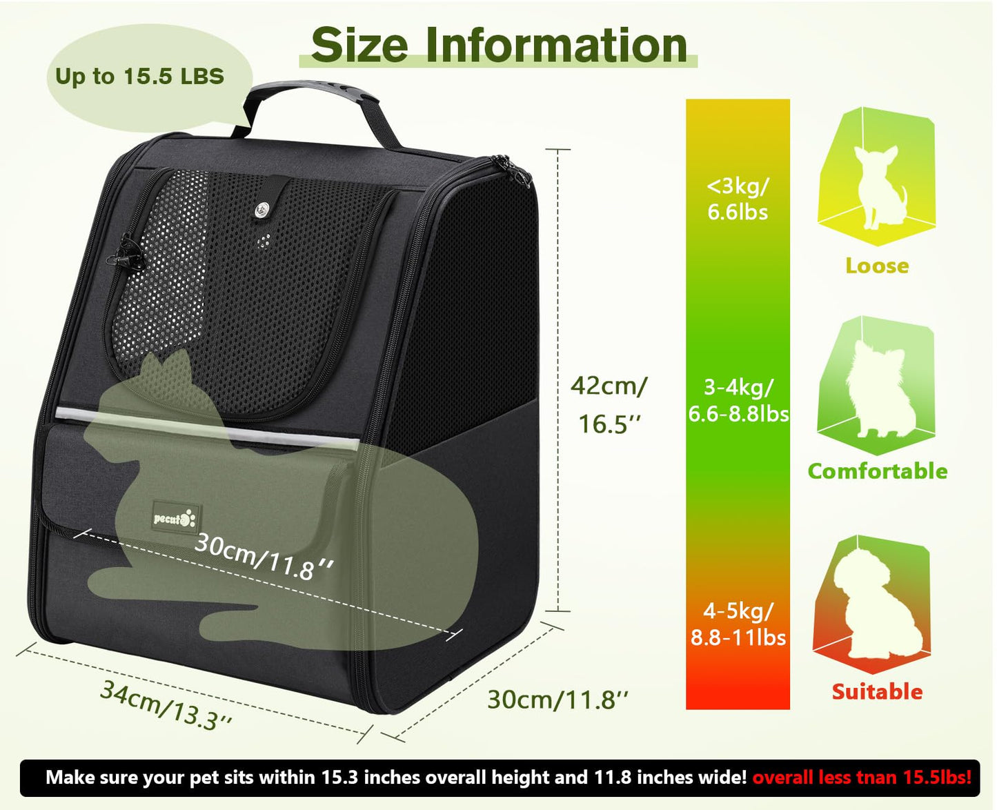 Trapezoidal Cat Carrier Pet Backpack