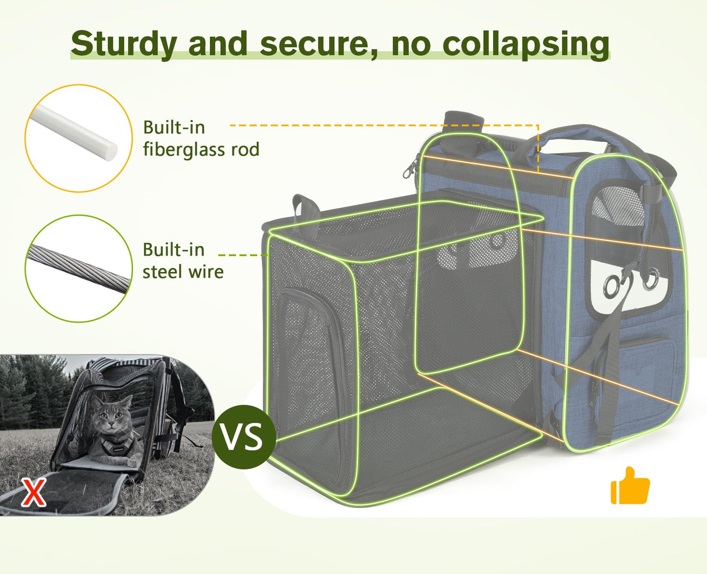 Portable Breathable Rucksack Pet Carrier Backpack