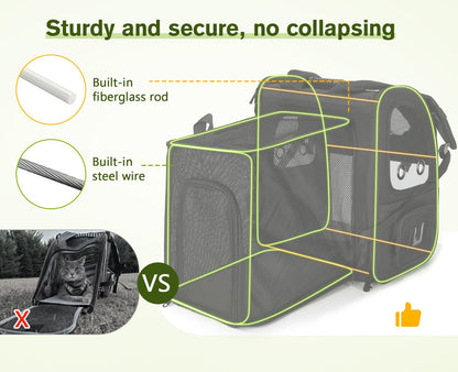 Expandable Portable Breathable Rucksack Cat Carrier Dog Backpack
