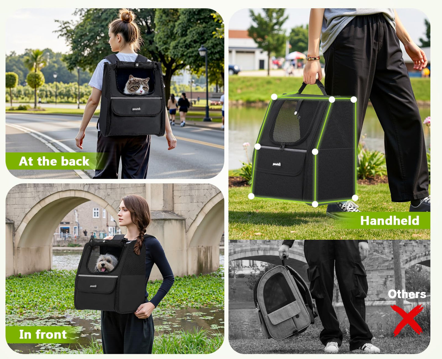 Trapezoidal Cat Carrier Pet Backpack