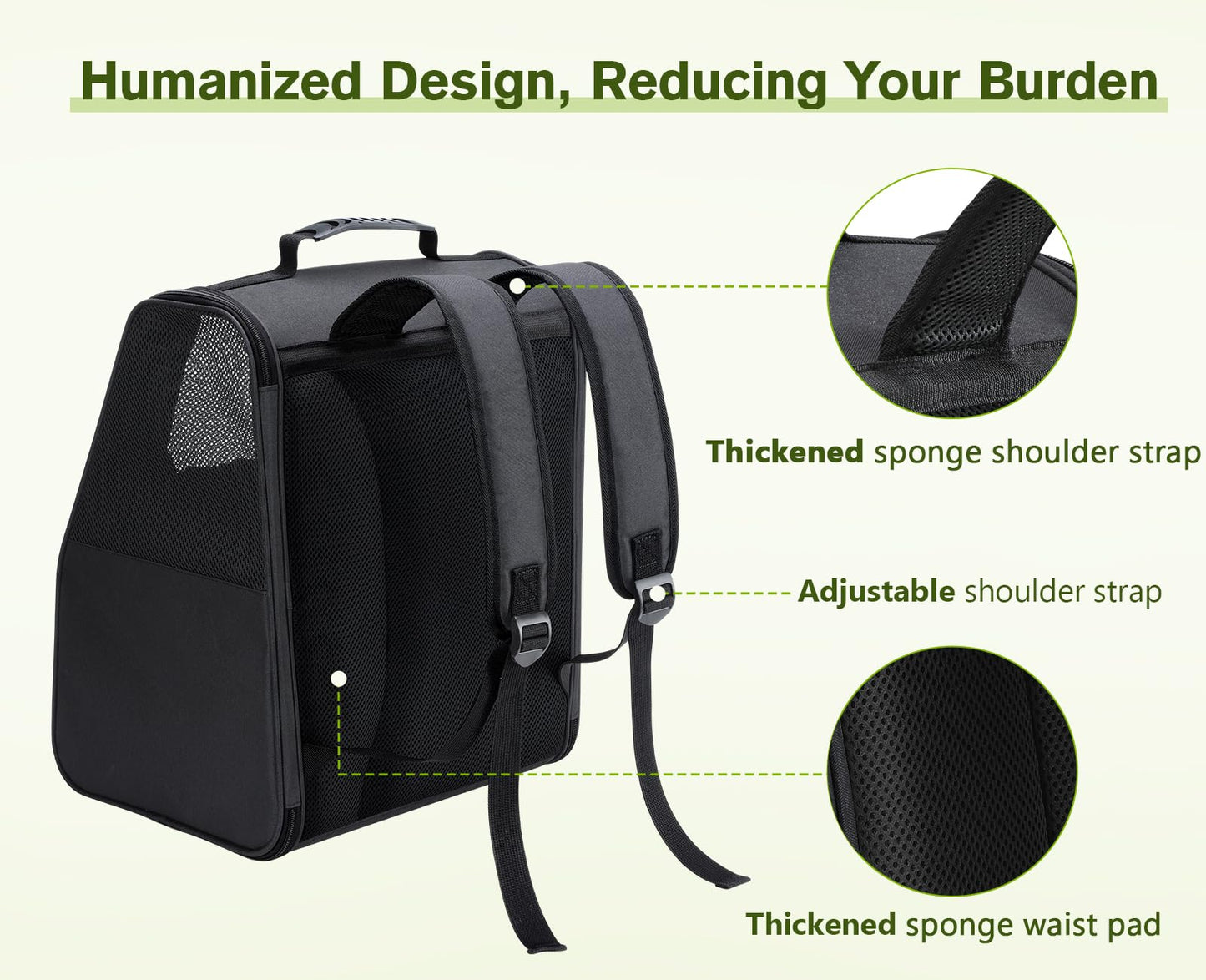 Trapezoidal Cat Carrier Pet Backpack