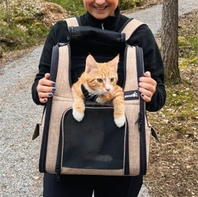 Cat Carrier Dog Backpack Expandable (Khaki)